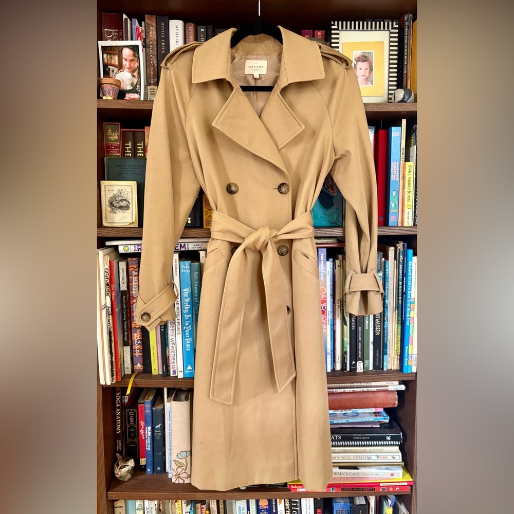 Sezane Scott Trench Coat in Camel XS